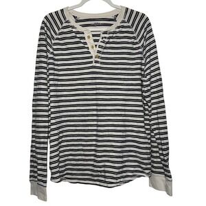 Goodfellow & Co Long Sleeve Striped Henley Shirt Size Large